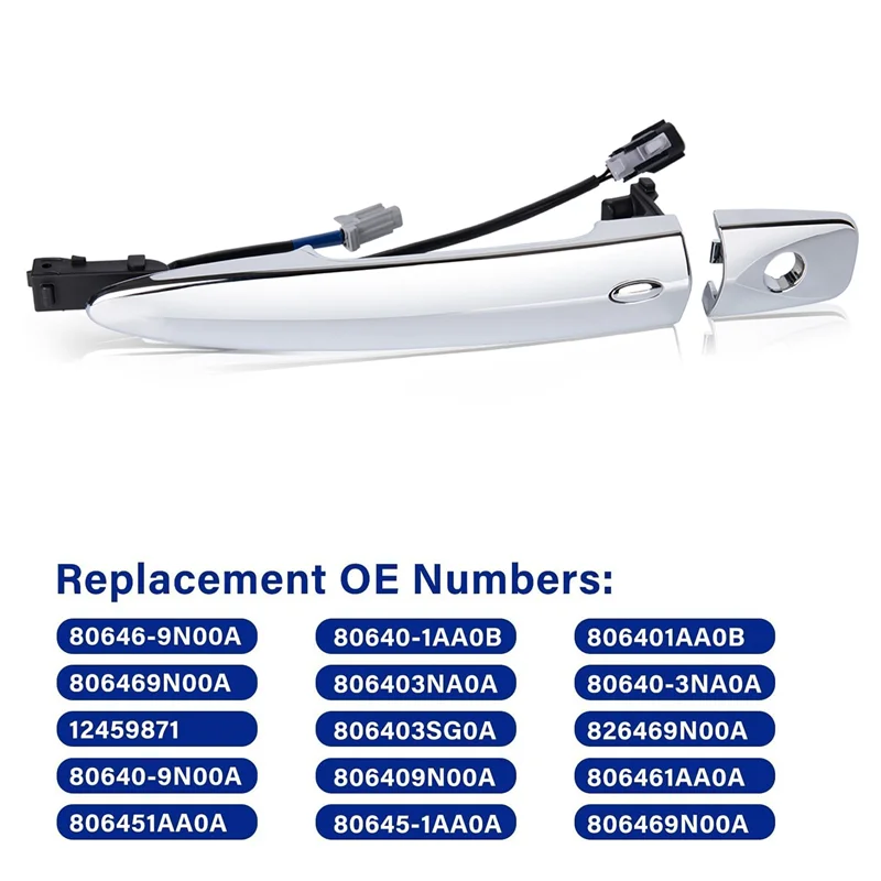 A44F-مقبض الباب الأمامي الأيسر دخول ذكي بدون مفتاح لنيسان ليف ماكسيما سنترا 2009-2018 80645-1AA0A مقبض خارجي كروم #4