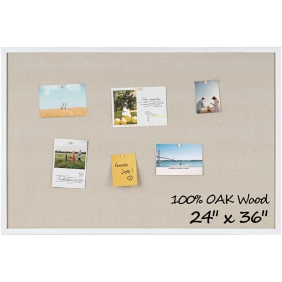 

Cork Board Bulletin Board for Office 24" x 36" Oak Wooden Framed Corkboard Wall Mounted Notice Pin Board for School Home and Of