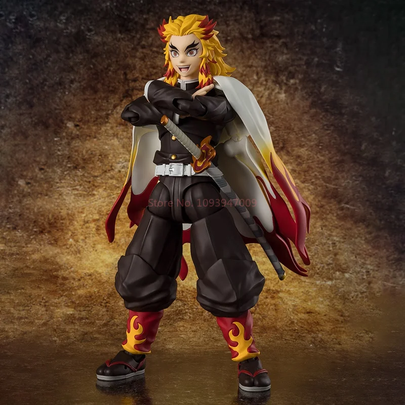 100% حقيقية بانداي SHF شيطان القاتل كيوجورو رينجوكو لهب هاشيرا مفصلية عمل الشكل أنيمي تحصيل لعبة نموذج هدية