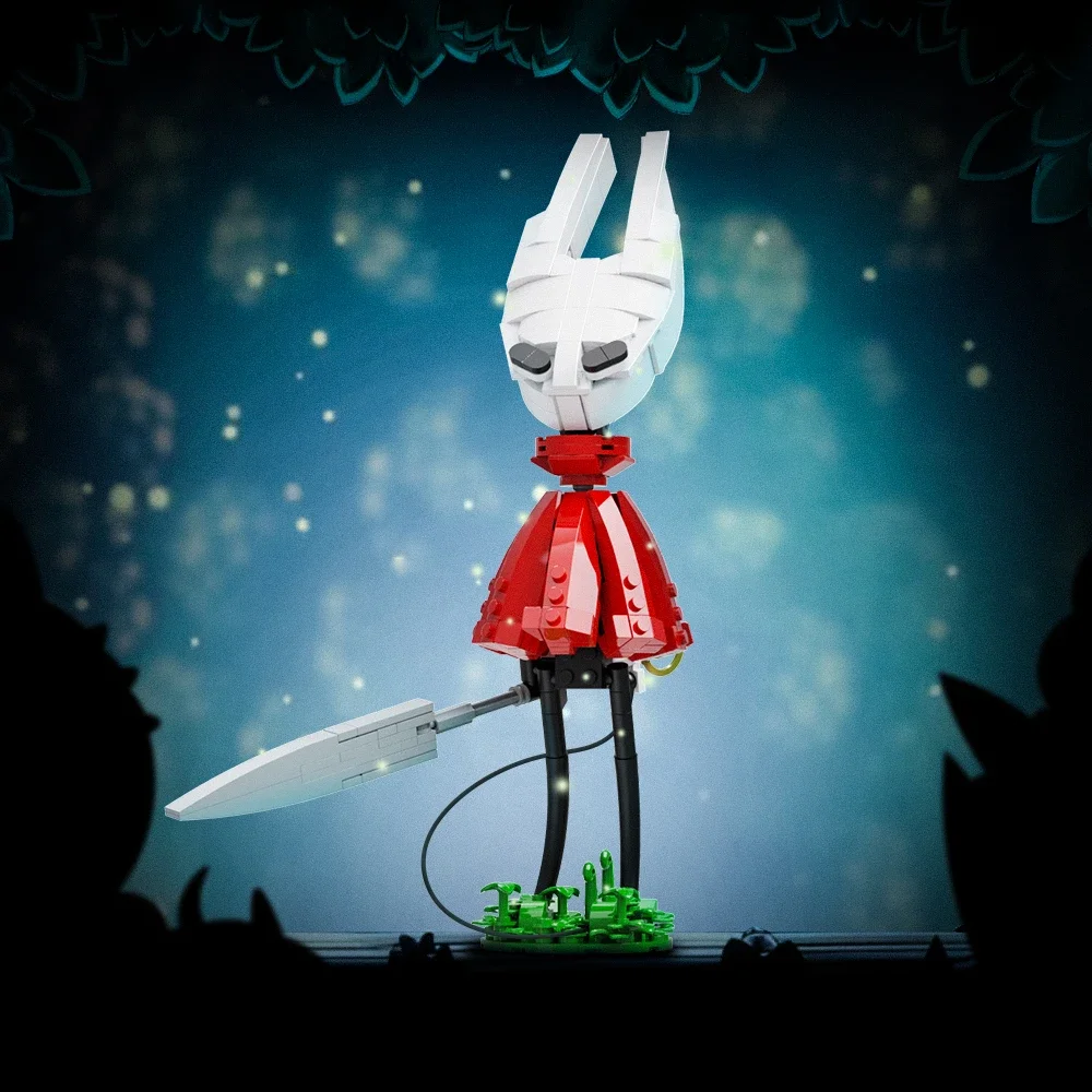 Jeu d'aventure MOC Holloweds-Silksong, blocs de construction de modèle de personnage, chevalier, dents de scie noires, briques de monstre, jouet cadeau pour enfants