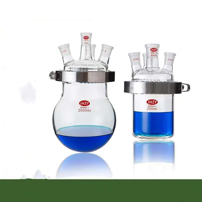 Open Reactor Single Layer Glass Reactor Open Reaction Bottle Round Bottom Flat Bottom Flange Clamp 250/500/1000/200ml