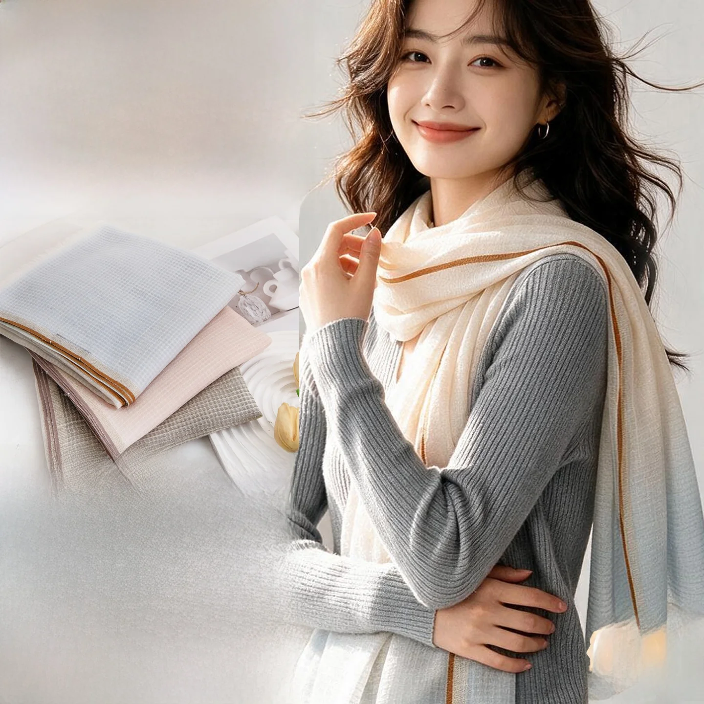 woolen-scarf-gradient-texture-light-weight-spring-autumn-outerwear-simple-style-floral-embroidery-long-size