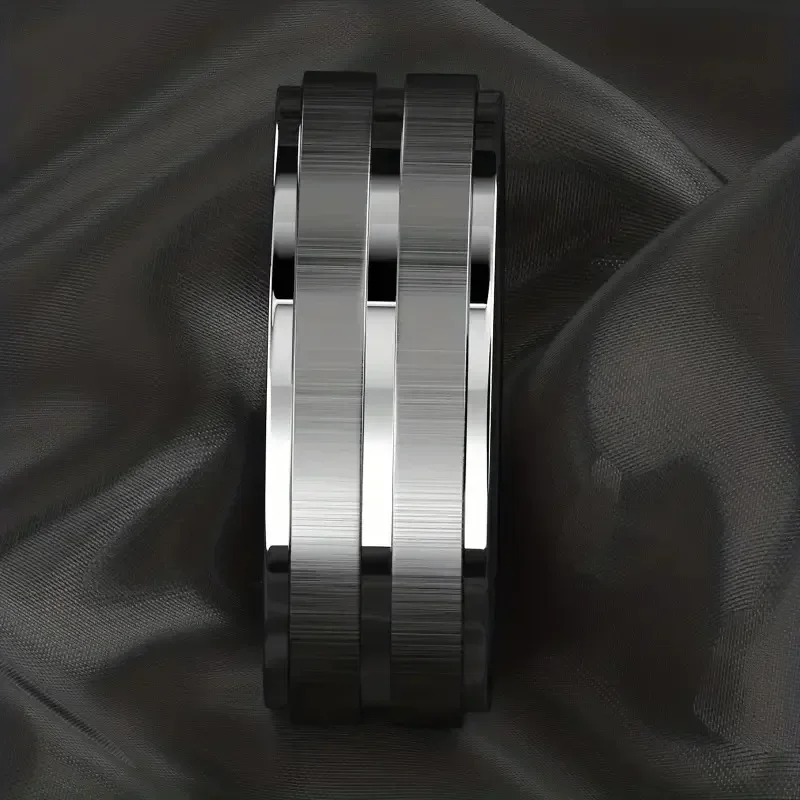 خاتم كربيد التنغستن الأسود الرجال نحى أسود اللون الزفاف الفرقة الرجال خواتم الخطبة للذكور مجوهرات 8 مللي متر الفولاذ المقاوم للصدأ