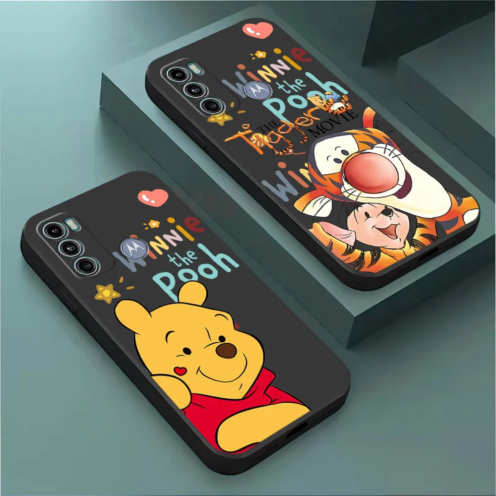 Schattige Winnie De Pooh Case Voor Motorola Moto G50 G51 G30 G31 G71 G72 G52 G53 G60 G73 G60 G 60S G32 G22 Cover Siliconen Hoesjes