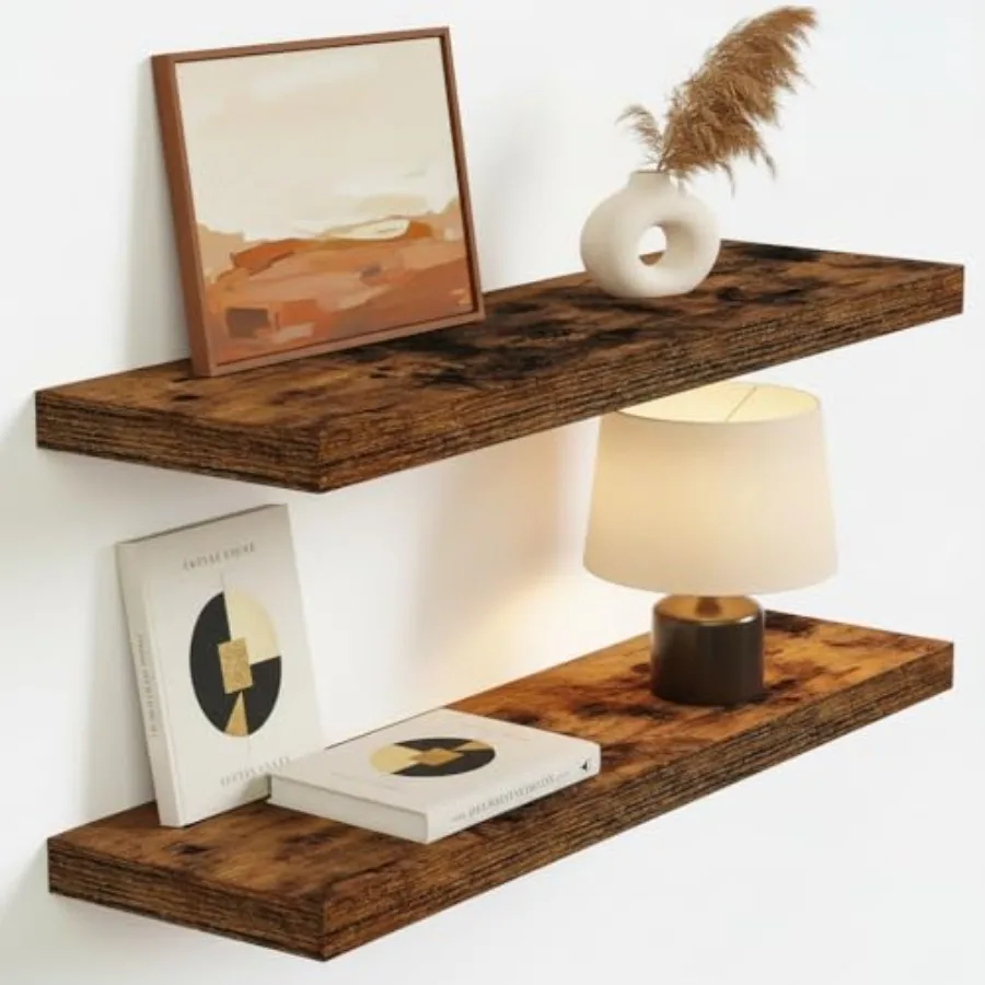 

Floating Shelves for Wall Mounted, 24 Inch Bathroom Shelves, Display Shelf for Living Room Kitchen Bedroom Office Farmhouse Hom