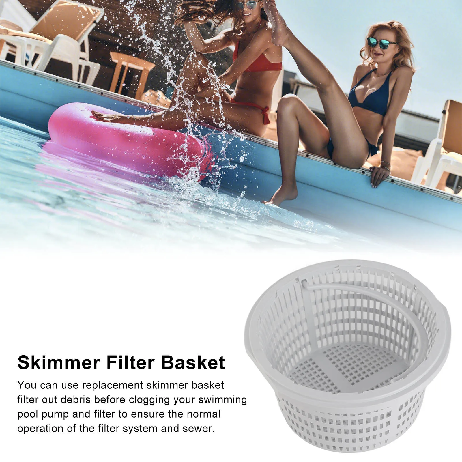 Vielseitiger Ersatz-Pool-Skimmer-Korb, effektive Reinigung, langlebiger Pool-Reinigungsaufsatz, entfernt leicht Schmutz