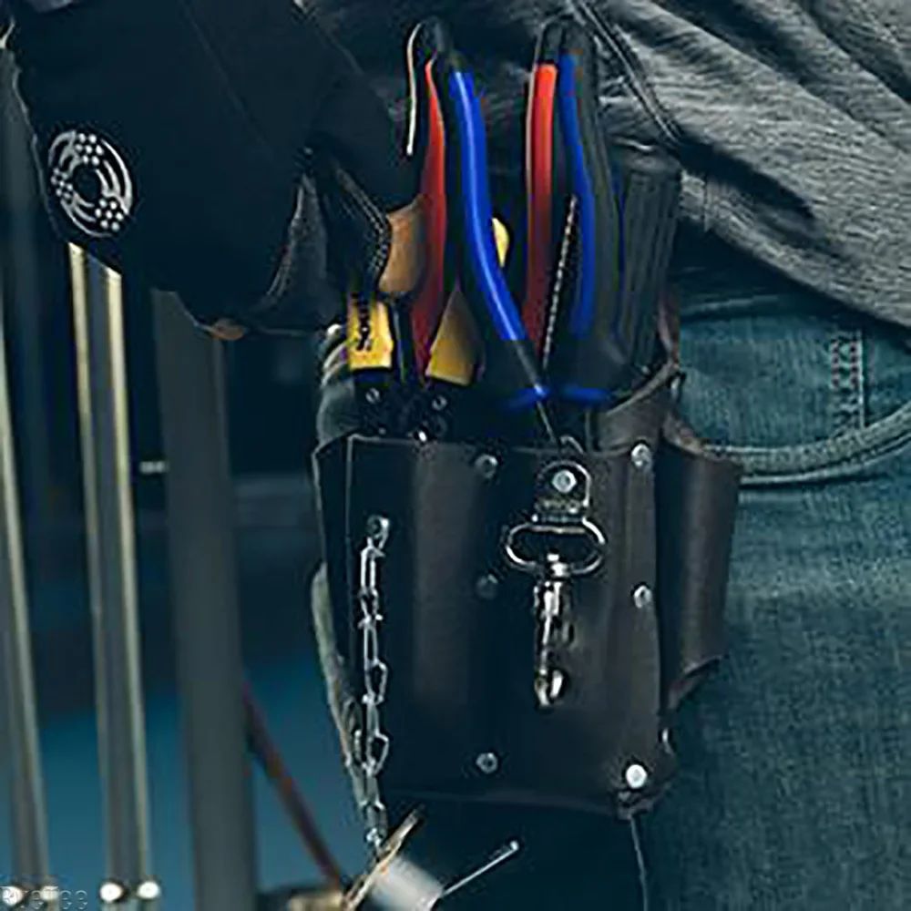 

Handmade Cowhide Tool Belt - Vintage Leather Pouch for Electricians | Durable Organizer & Stylish Men's Gift