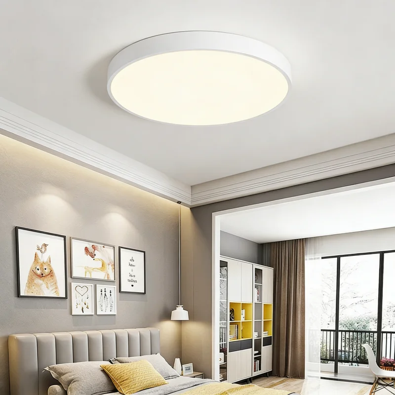 

Modern Round Ultra-Thin 24W LED Ceiling Light with Remote Control Dimmable C 3000K-6500K Ceiling Lamp for Living Room Bedroom