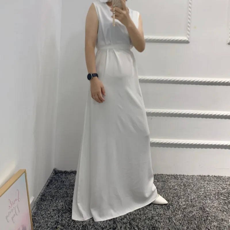 

ALIDI Sleeveless Dress Women New Style with Tied Waist and Round Neck Suitable Wearing with Vest and Long Skirt Perfect Parties
