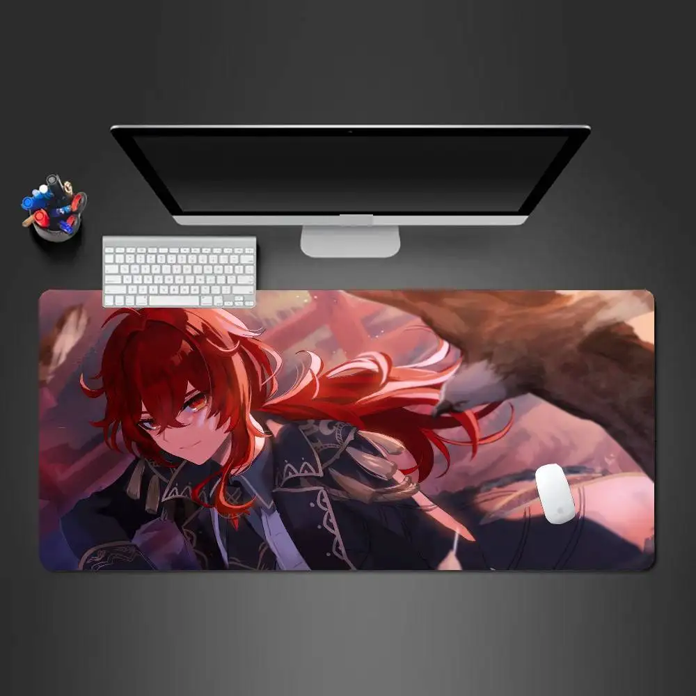 Diluc Ragnvindr NIME genshin Impact Mousepad Non-slip Suitable For Office Computers Laptops E-sports Game Desk Mats XXL Keyboard