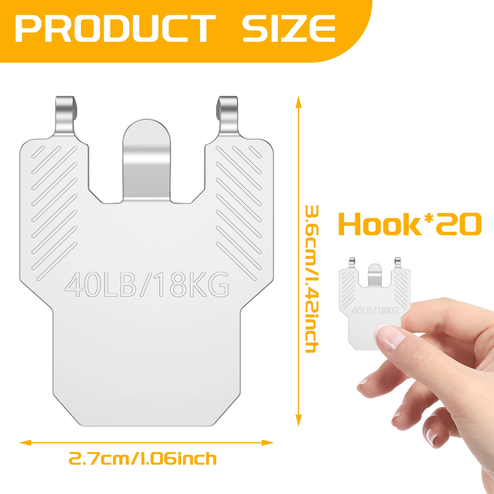 20Pcs Heavy Duty Claw Picture Hangers for Drywall No Damage Wall Hooks for Picture Frames Art Posters Photos Paintings & Mirrors