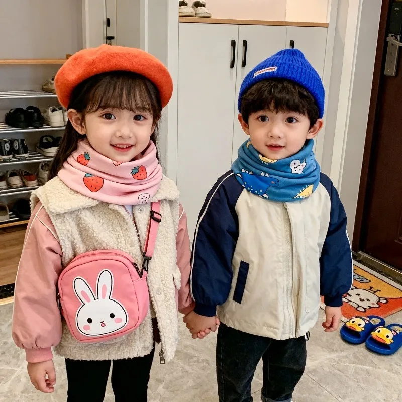 Scaldacollo invernale per bambini Sciarpa antivento in morbido pile Tubo per collo senza cuciture per neonati Copri collo termico accogliente per bambini all'aperto