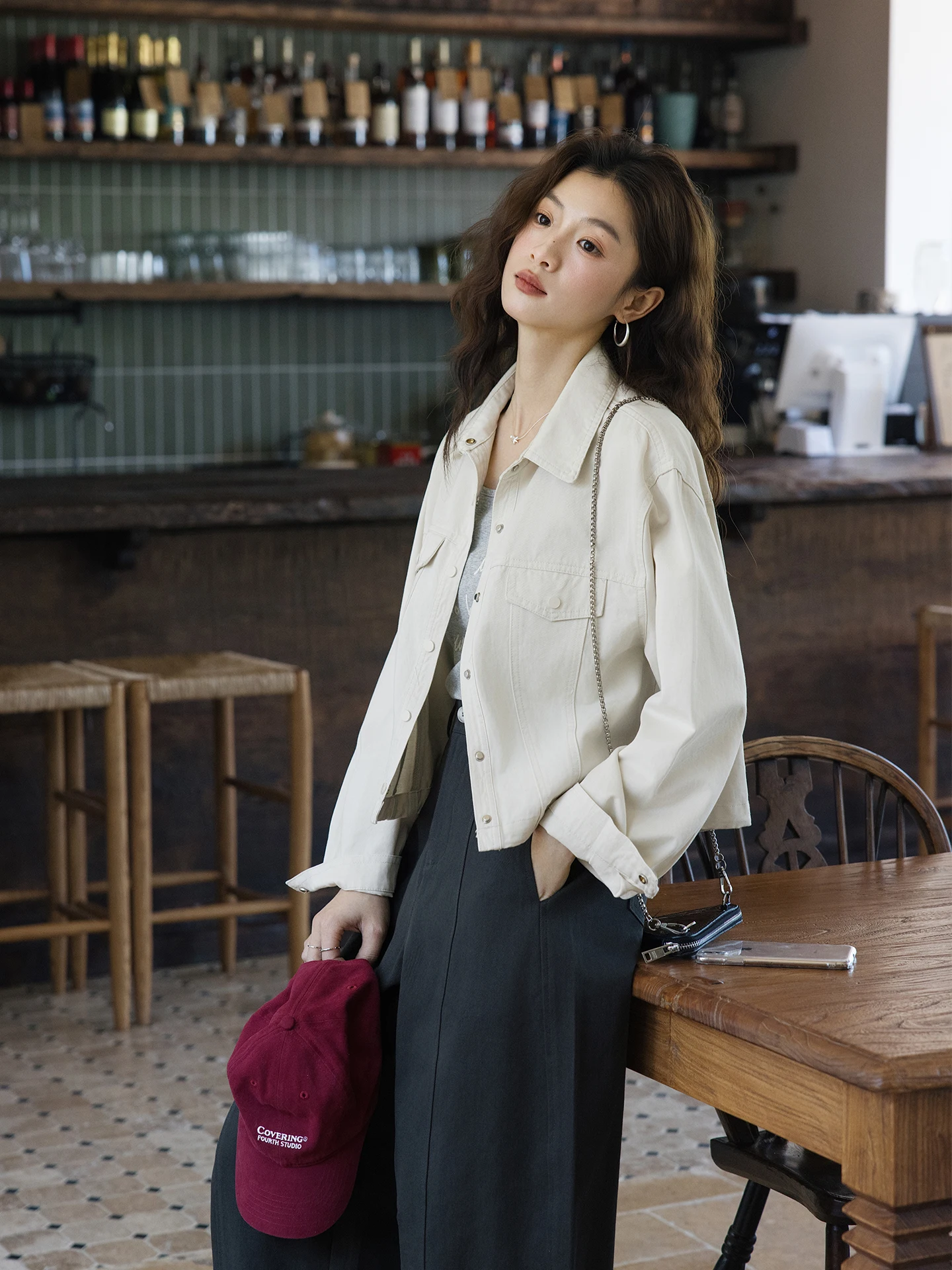 

Короткая куртка и жилет в корейском стиле Slim Fit с абрикосовым воротником, повседневный комплект из двух предметов, весенне-летняя модная женская верхняя одежда для поездок на работу