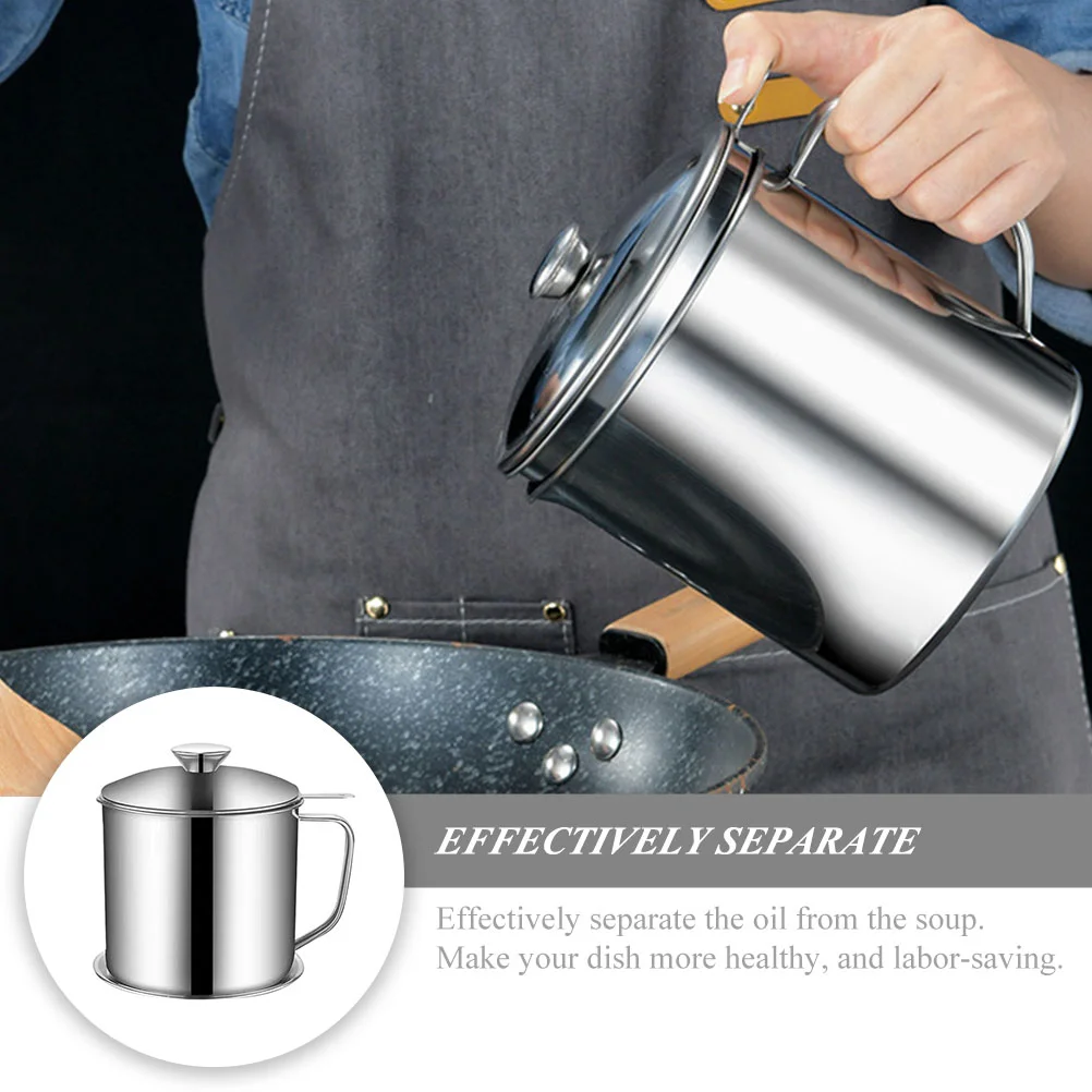 Filter Cup Stainless Steel Grease Kitchen Oil Can Drawer Organiser Display Easel Stand Separator Tool Filtering Dust Cover