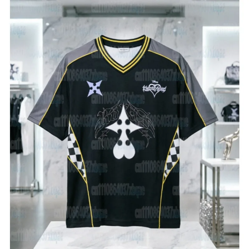 2026 Kingdom Hearts No Man Symbol Chessboard 3D Printed Football Suit Breathable Quick Drying Family Short Sleeve T-shirt