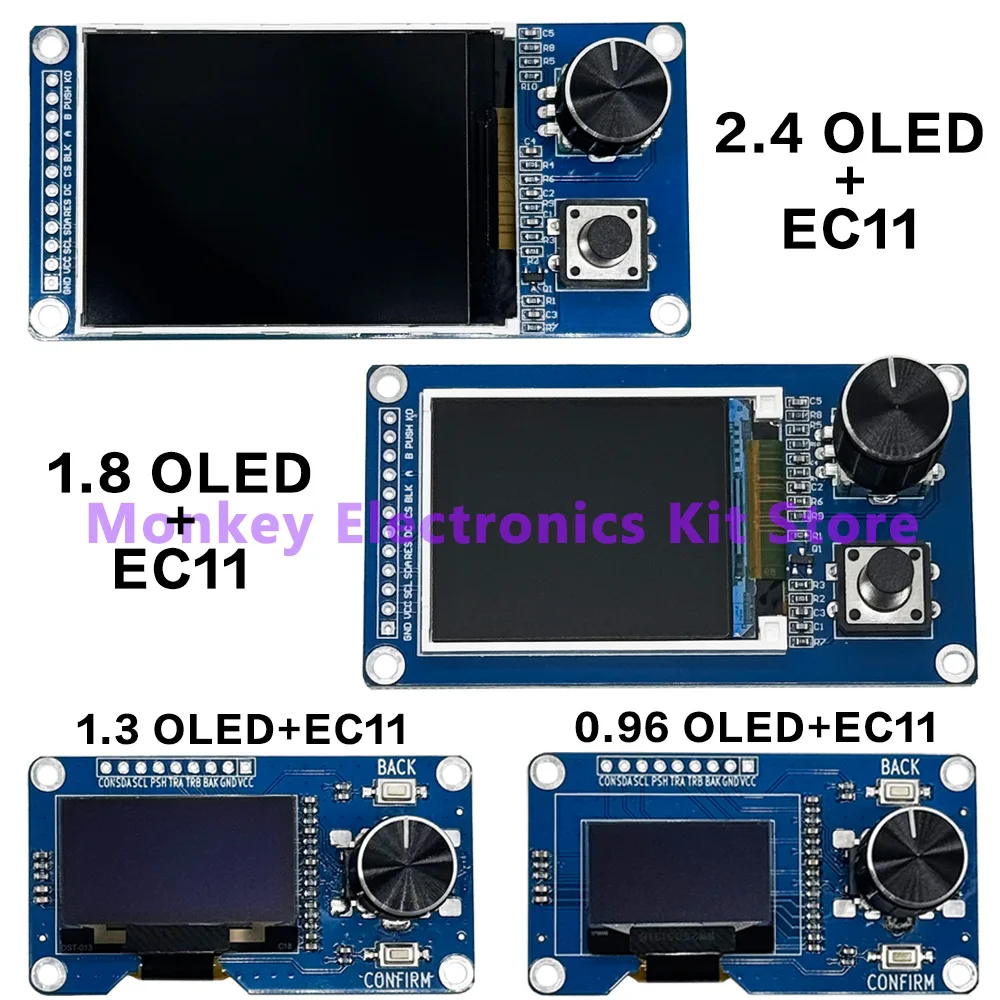 TFT 0,96 polegadas 1,3 polegadas 1,8 polegadas 2,4 polegadas Módulo OLED Botão Branco/Azul EC11 Codificador Rotativo Interface IIC Tela LCD