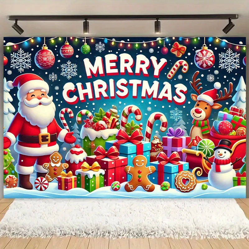 Winter Christmas Wonderland Festive Windows Photography Background Snowflakes Tree Birthday Party Photo Backdrops AZ-06