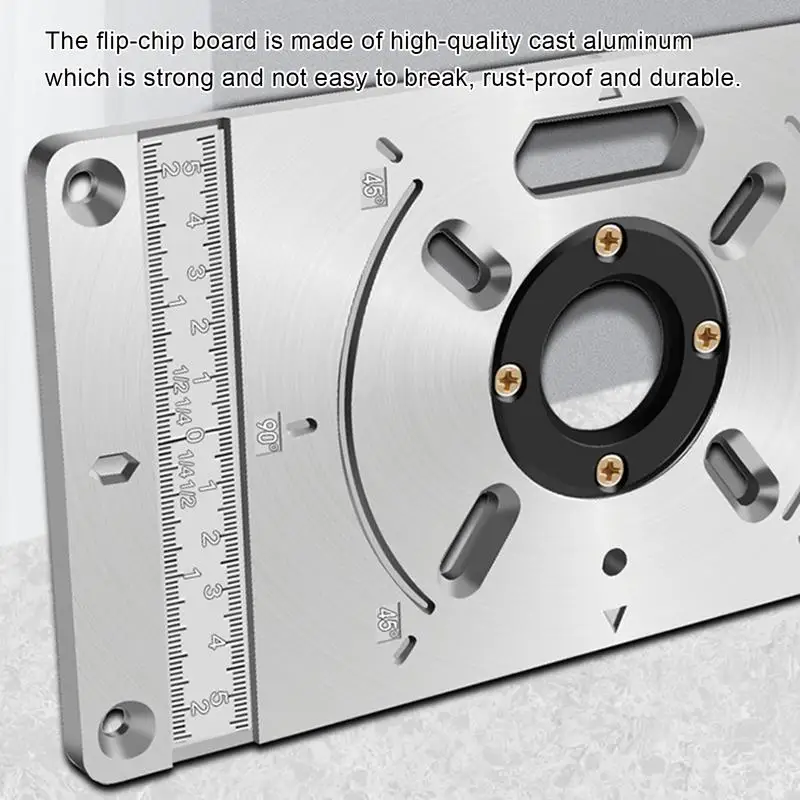 Router Table Insert Plate Woodworking Router Plate Cast-Aluminum Milling Board Engraved Rustproof Heavy-Duty For DIY Woodworking