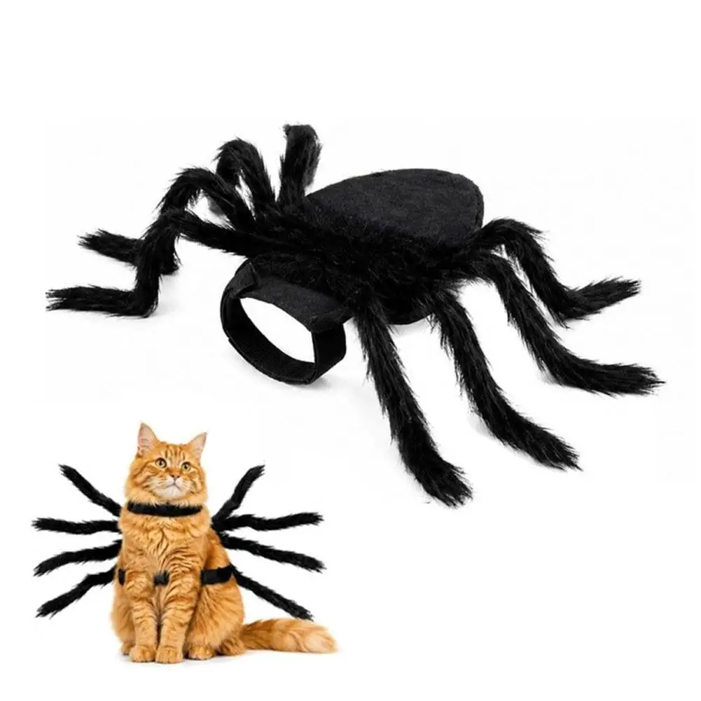 Haustier-Spinnenkostüm für Halloween, realistisches, pelziges Kostüm für Hunde und Katzen, lustiges Party-Outfit, bequeme Passform für kleine und mittelgroße Haustiere. – Detail 3