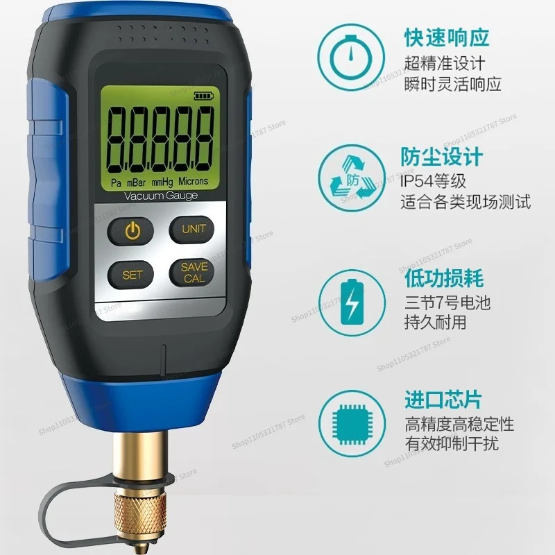 For Digital Vacuum Gauge VMV-1 Vacuum Electronic High Precision Digital Pressure Gauge Absolute Pressure Fluorine