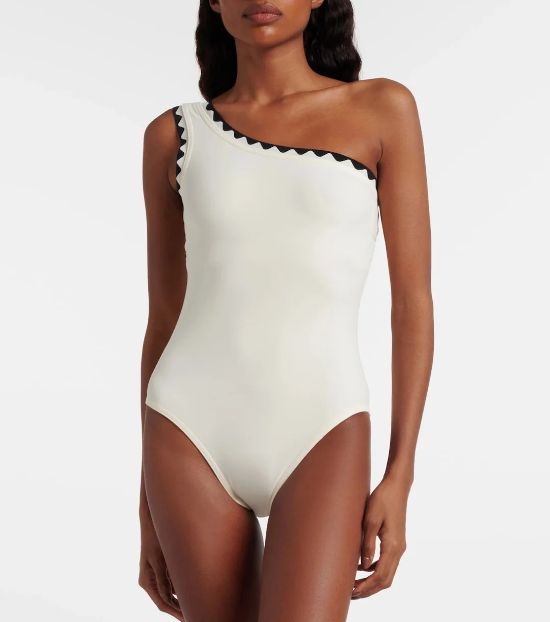 Fashionable Minimalist High-End One-Piece Swimsuit Set for Women Black And White New Swimsuit