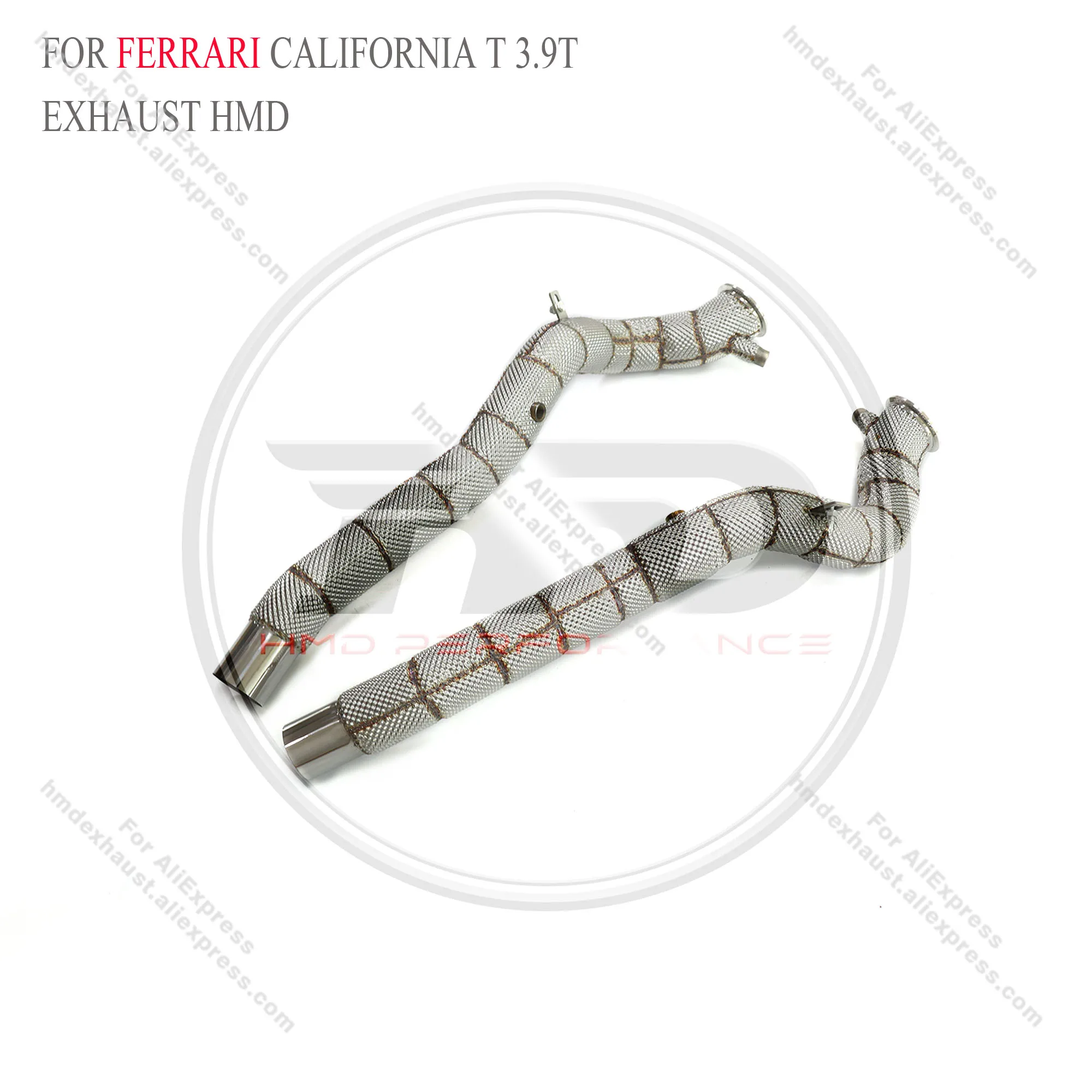 HMD Exhaust System High Flow Performance Downpipe for Ferrari California T 3.9T 2014-2017 With Heat Shield