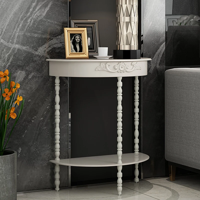 French Simple Console Table Small Rustic Nordic Hallway Console Table Designer Aesthetic Meuble Salon Living Room Furniture