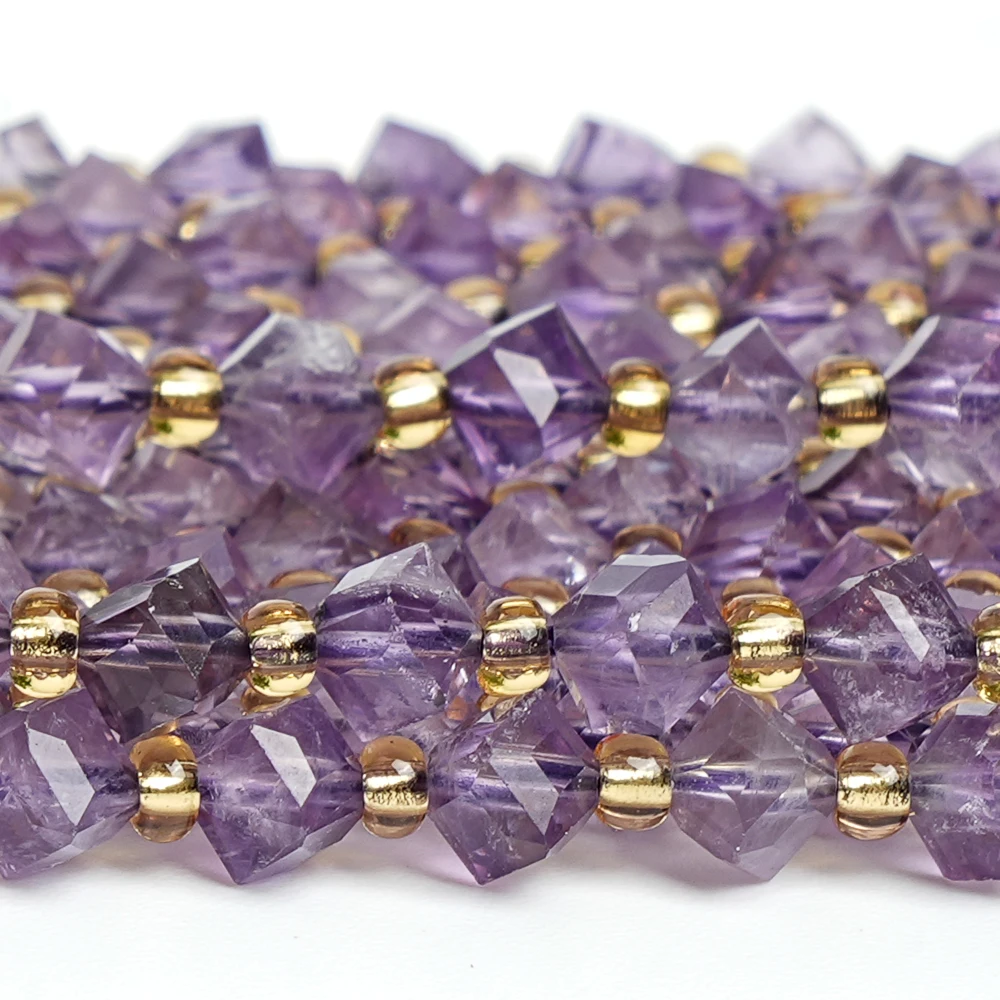 Genuine Natural Stone Beads Light Color Amethyst Beaded Grade AA Gemstone Full Strand Loose Beads For Jewelry Making