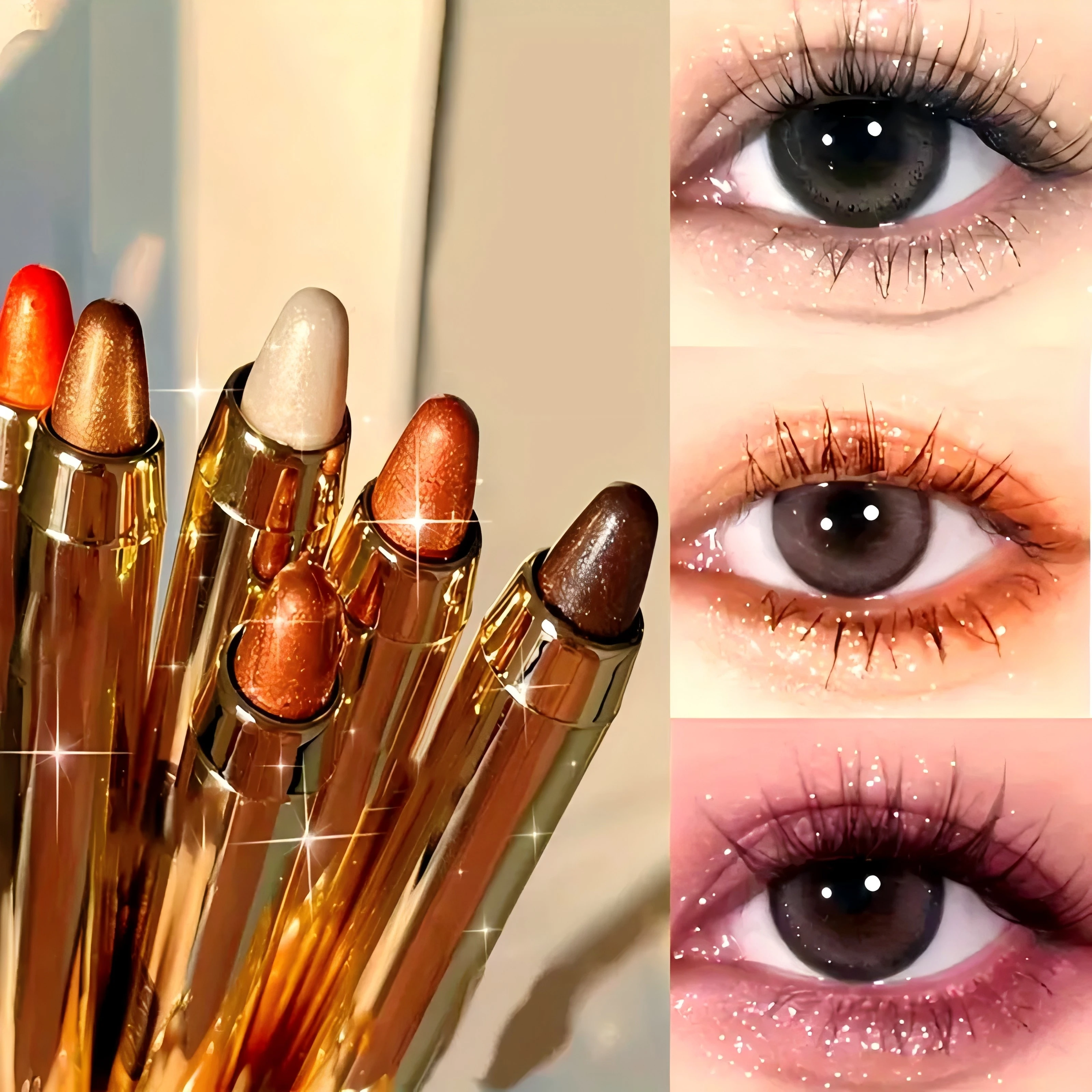 6 kolorów leniwy makijaż oczu rozświetlacz cień do powiek ołówek niebrudzący makijaż oczu naprawa rozświetlacz podwójny cień do powiek w sztyfcie