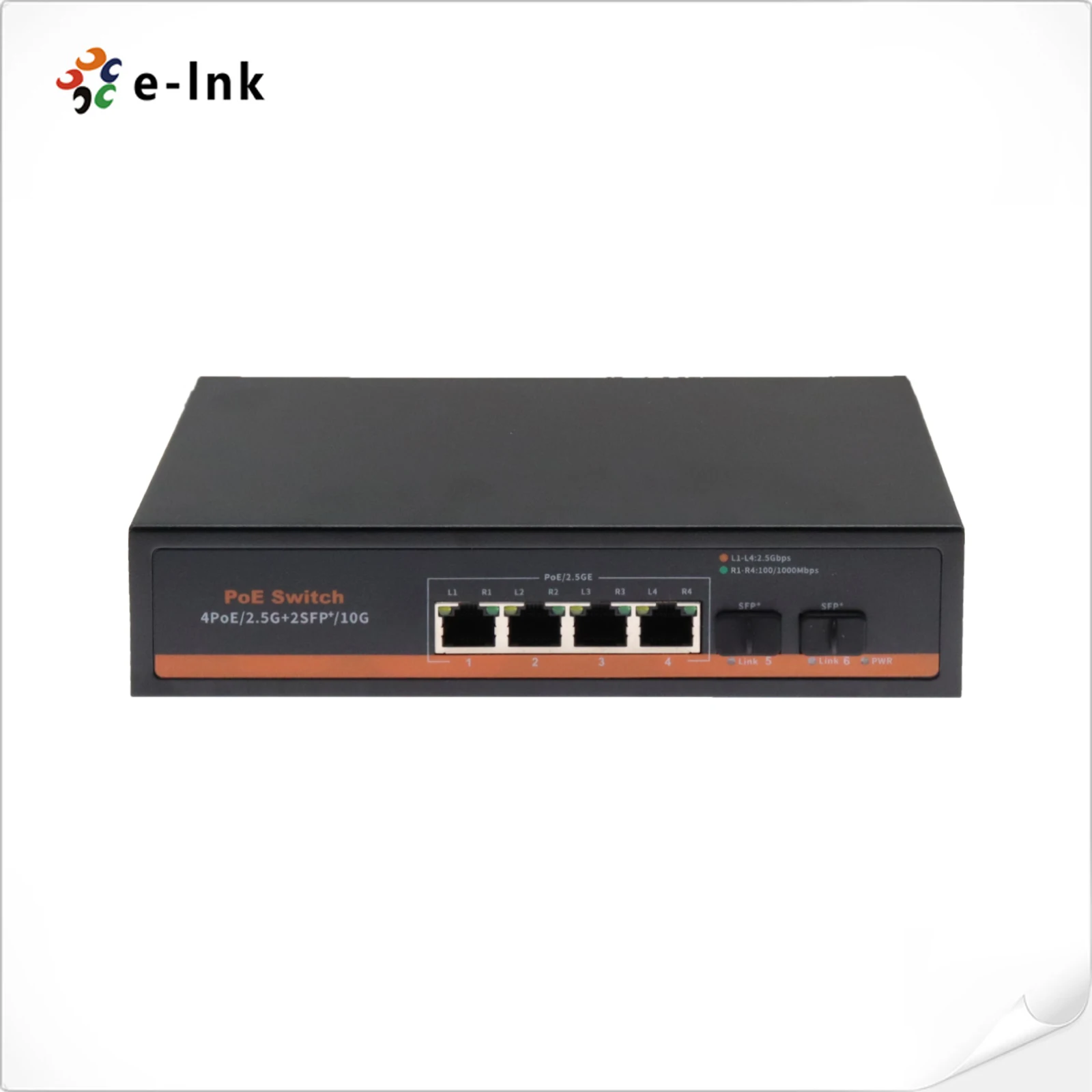 

Commercial 2.5G Ethernet Switch 4x2.5Gbps RJ45 + 2 x10G SFP Fiber Switch,4 Port Ethernet Switch,PoE Optional