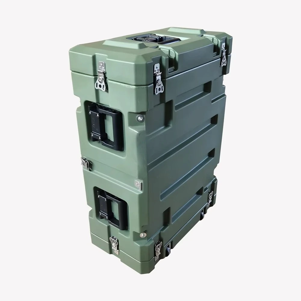 Rotational Molded 19 Inch 4U Rack Waterproof IP65 Lightweight OEM Shockproof Case Stainless Steel Lock 10-Year Warranty In-Line