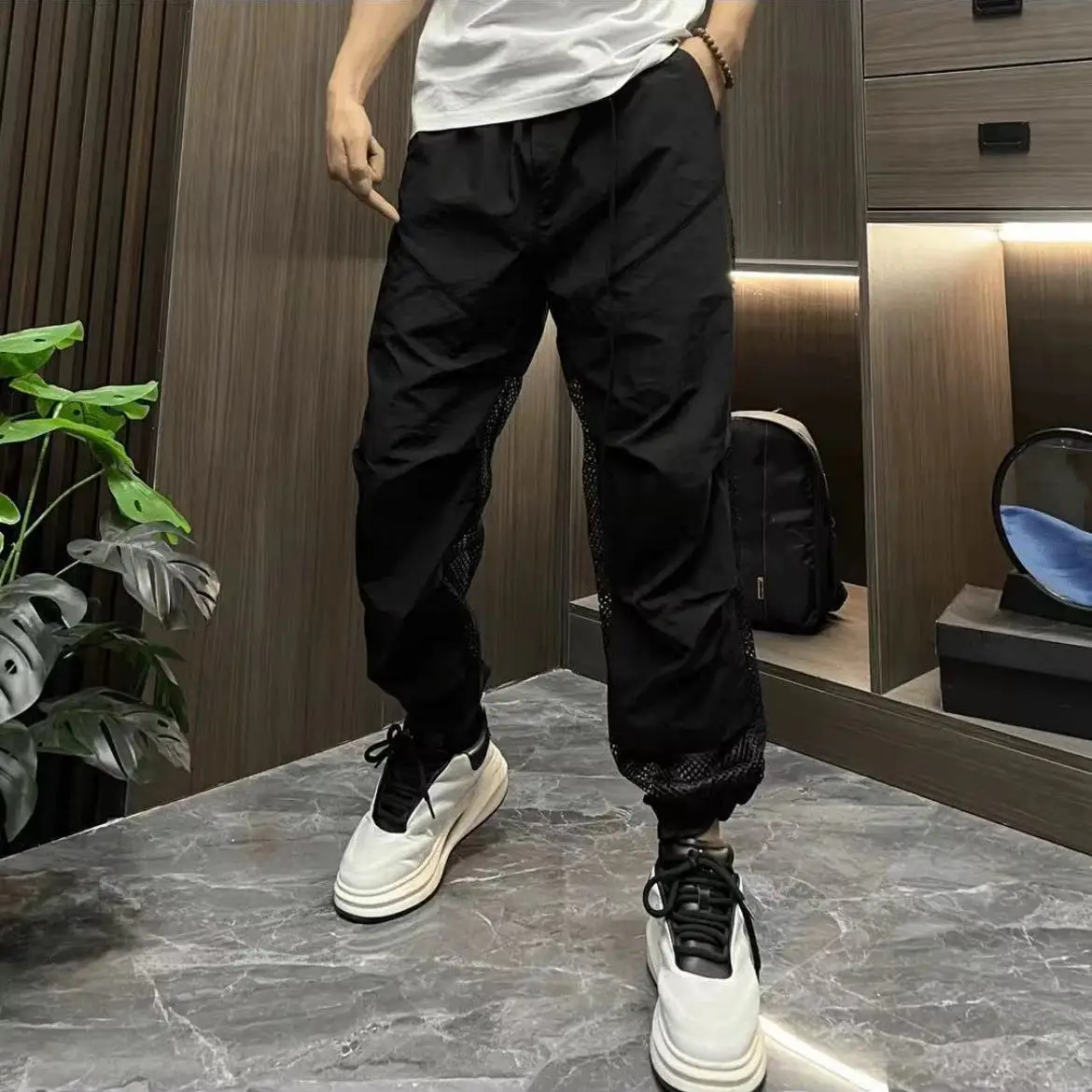 

Breathable Splicing Thin Male Trousers Classic Vintage Trend Streetwear Designer Cheap New in Summer Men's Casual Harem Pants