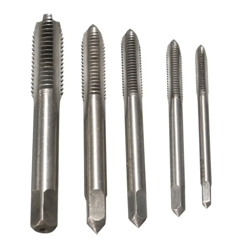 5pcs Hss Machine Screw Thread Metric Plug Tap Screw Taps 3mm 4mm 5mm 6mm 8mm M3-M8 Set Kit Screw Thread Tap Drill M3 M4 M5 M6 M8