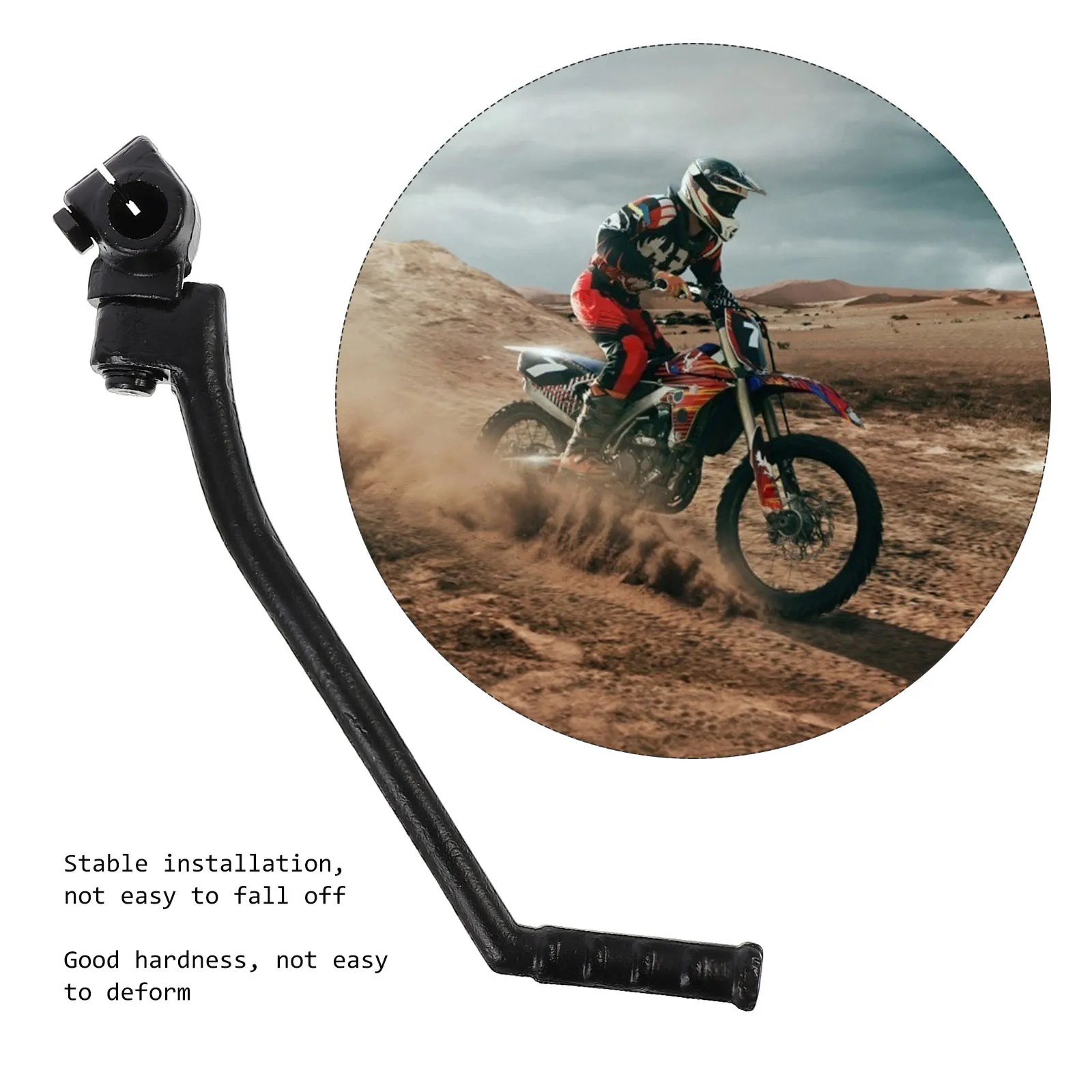 

1pc Premium Motorcycle Lever Steel Foot Motorbike Start Rod Wear-Resistant Rust-Proof Smooth Surface Easy Installation Cold