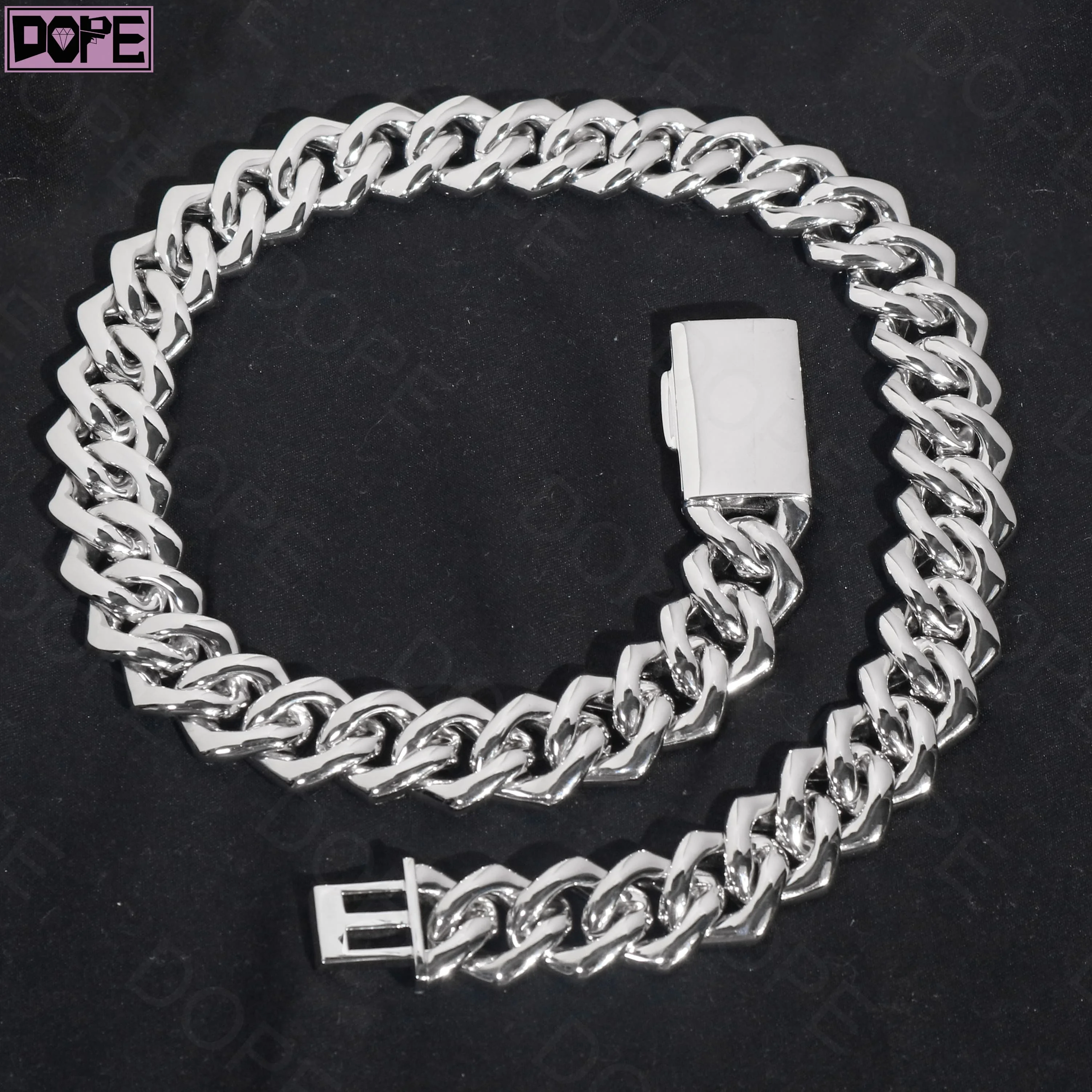 Hop Hip 18mm Moissanite Cuban Link Chain Men Iced Out Thick Cuban Necklace Moissanite Cuban Chain