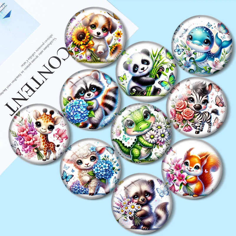 

Милые детские животные, 10 шт., 12 мм/18 мм/20 мм/25 мм, круглый фотостекло, кабошон, демо, плоская задняя часть, выводы