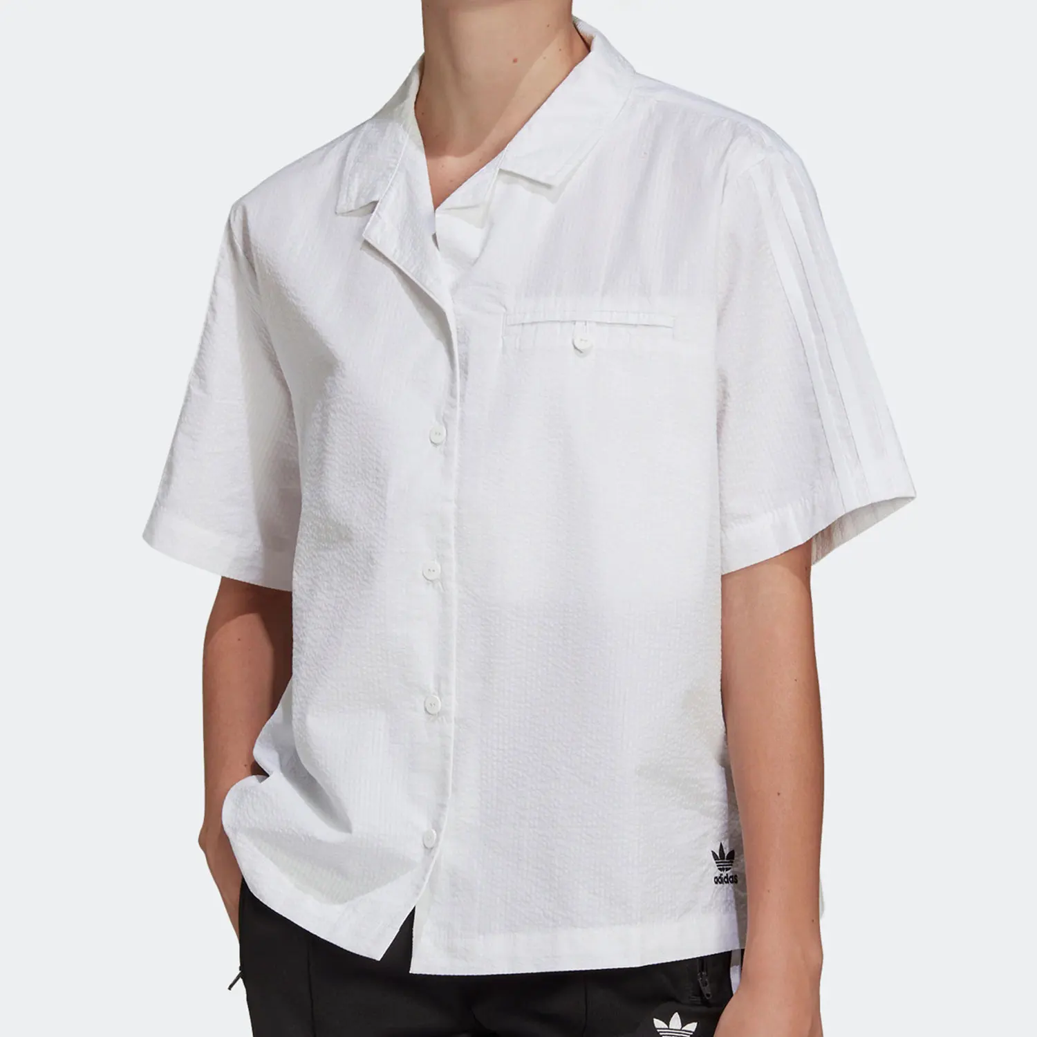 

Adidas Официальный аутентичный сезон, новая женская спортивная рубашка с короткими рукавами в три полоски HC2053