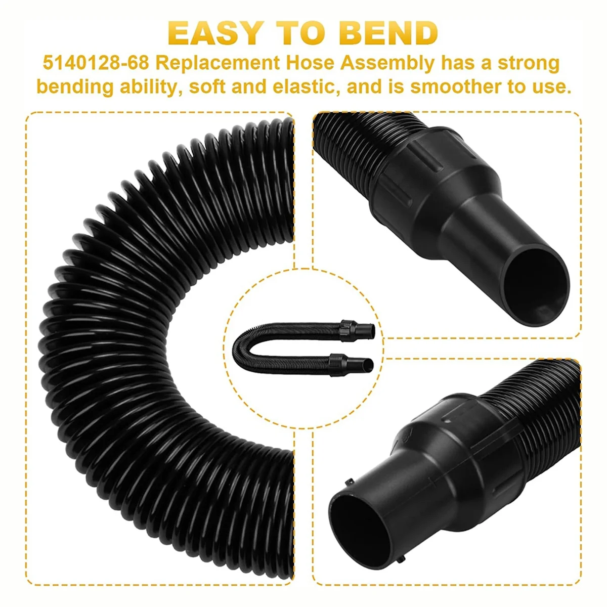 5140128 -68 ชุดท่อทดแทนสําหรับ Dewalt Leaf Blower และเครื่องดูดฝุ่น 704660053412   DCV580DCV581H สําหรับท่อสุญญากาศ DeWalt