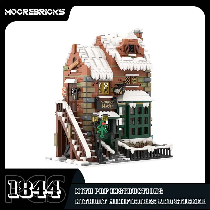 

MOCC-228435 Зимняя деревенская модель, кирпичи, вид на улицу, строительный блок, сделай сам, креативная сборка, архитектурные игрушки, набор на день рождения, подарки ﻿