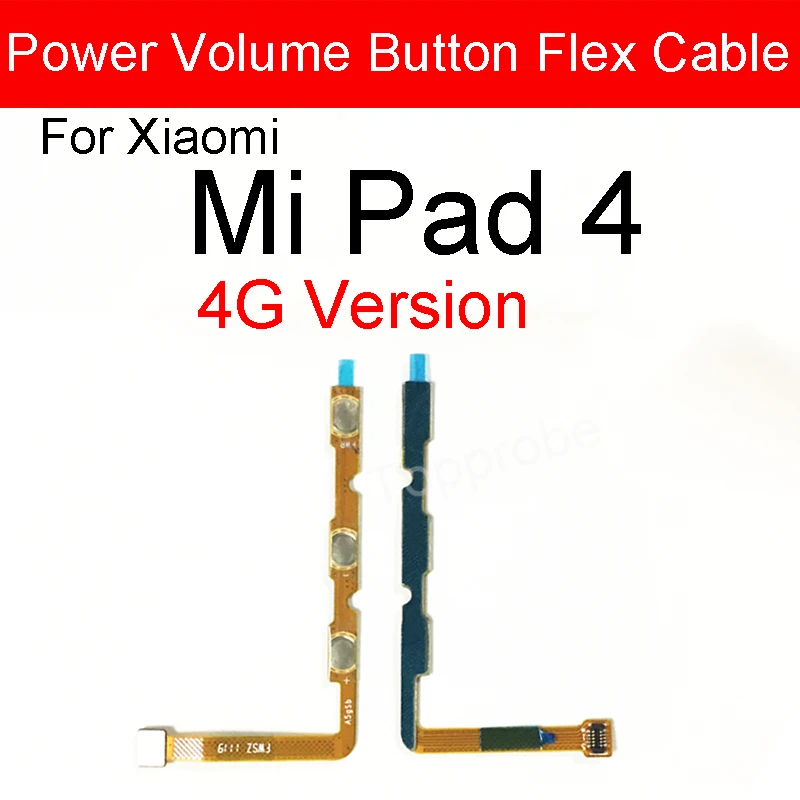 Cabo flexível mudo de energia e volume para xiaomi mi pad mipad 1 2 3 4 4g/versão wifi botão lateral de volume de energia peças de reparo de cabo flexível