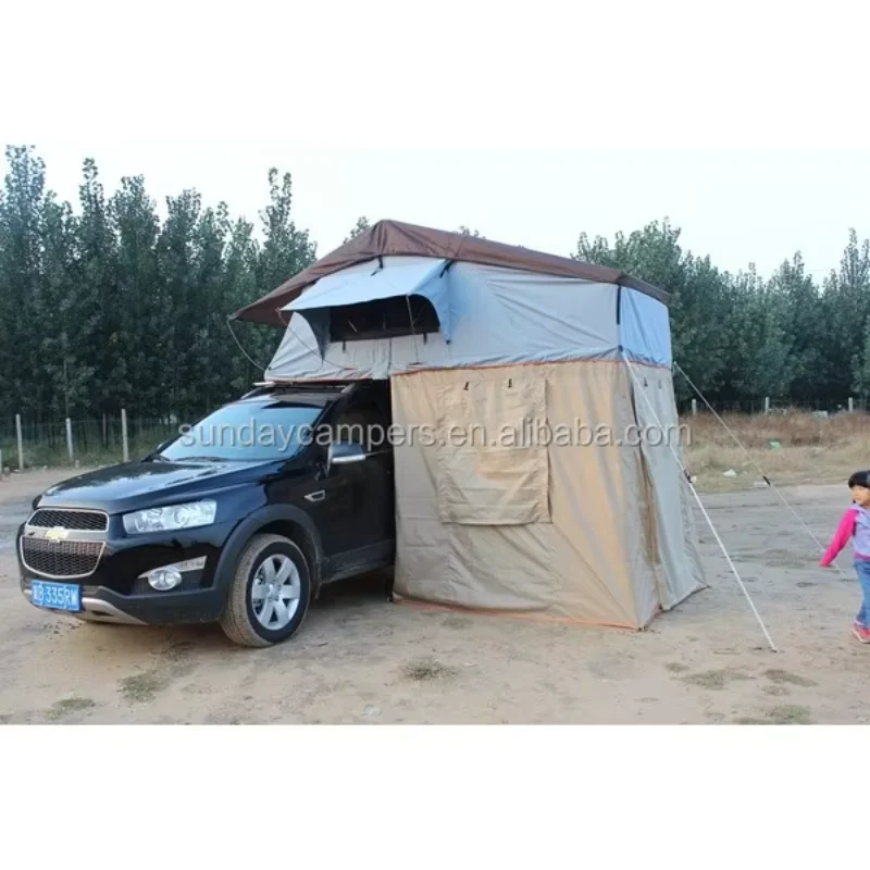 تصميم جديد هارد شل 4WD سقف أعلى خيمة سيارة التخييم خيمة مع مظلة السيارة #6