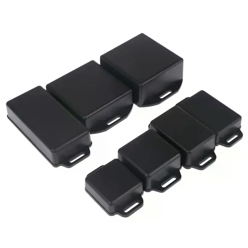 Black Plastic Electronic Project Enclosure Set Multiple Sizes Mounting Ears For DIY Circuit Component Protection