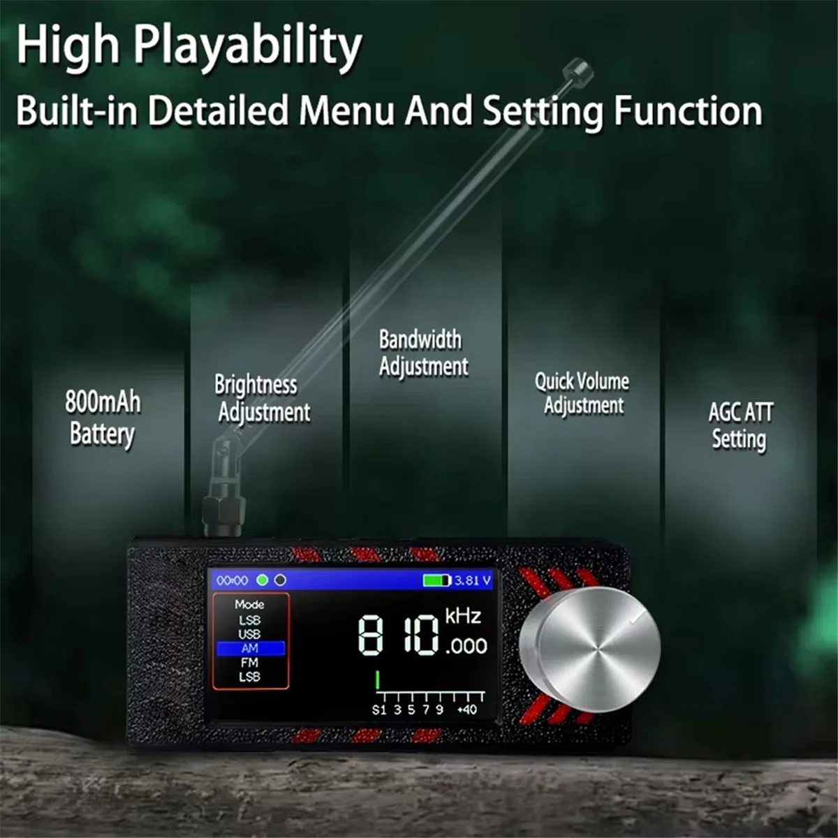 NN89R نسخة مطورة 0.5-108 ميجا هرتز ATS MINI PRO SI4732 راديو DSP كامل النطاق، جهاز استقبال الجيب، FM AM MW SW SSB، V1.01 ESP32-S3 A
