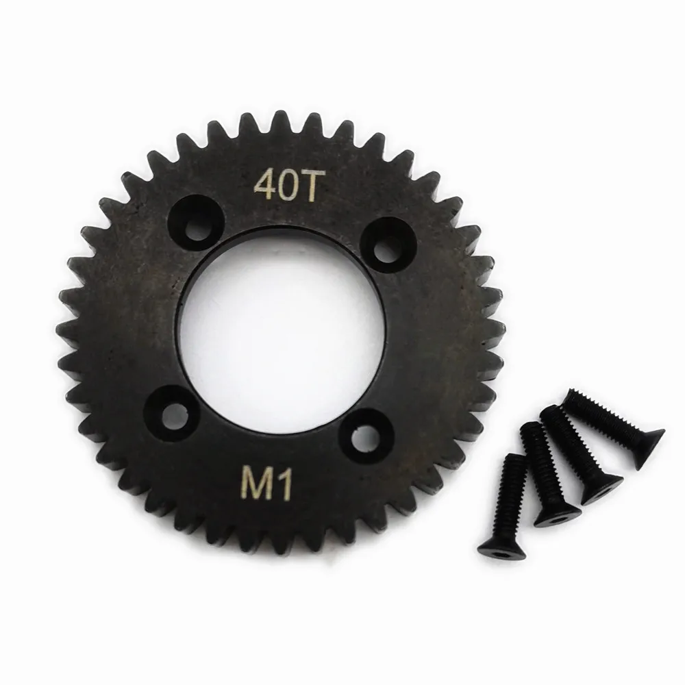 Hard Steel Center Differential Spur Gear 40T 1M Black for Team Losi Tenacity All LOS232025