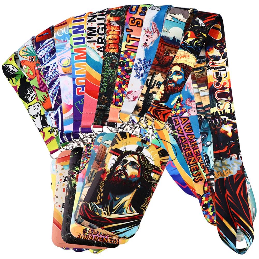 حامل بطاقة حبل أنيمي للفتيات ، رقبة معلقة ، شارة هاتف ، وصول لمترو الأنفاق ، طالب ، FI174 #1