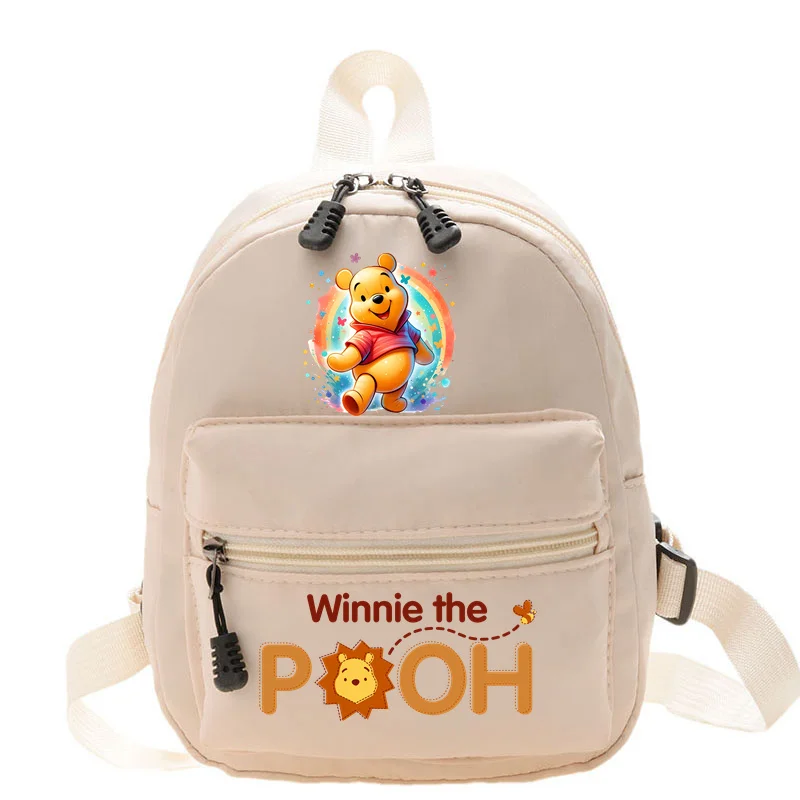 Mini mochila de dibujos animados Winnie The Pooh para mujer, bolso de hombro para niñas adolescentes, mochila escolar informal para damas de viaje