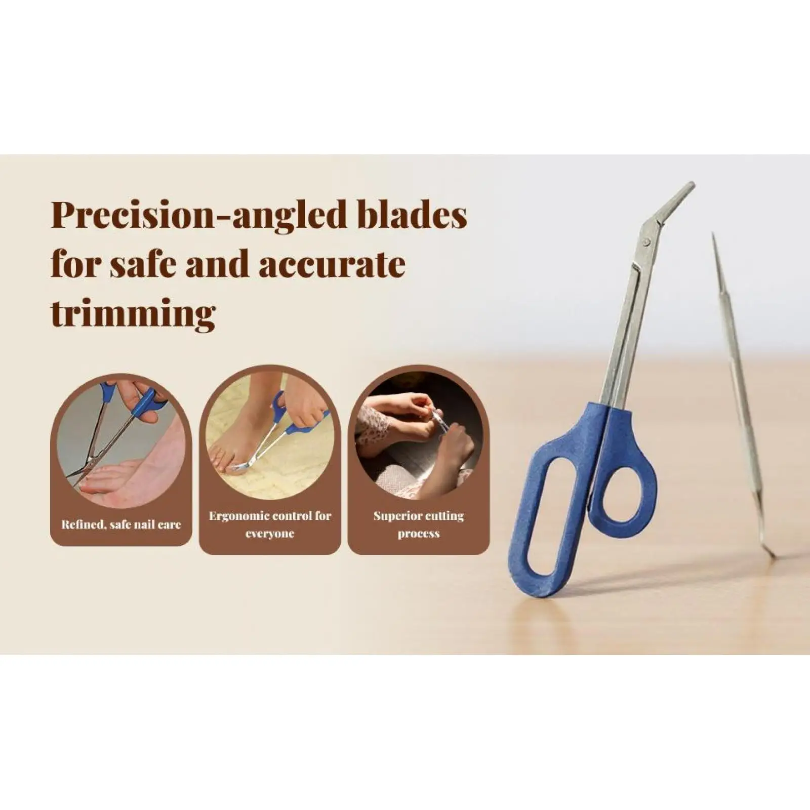 Long Reach Toenail Scissors Pedicure Humanized Design Easy Use Unique Design