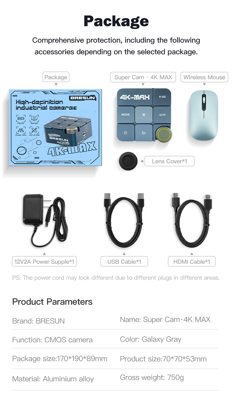 Bresun MC01 4K-MAX Hochauflösende Industriekamera HDMI/USB 4K 60/30FPS für Handy-Reparatur Mikroskop HD-Kamera Werkzeuge – Detail 8