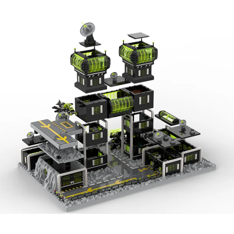 City Street View Moc Building Bricks II Base Pit Stop Model Building Technology Modular Blocks Gift Christmas Toy DIY  Assembly