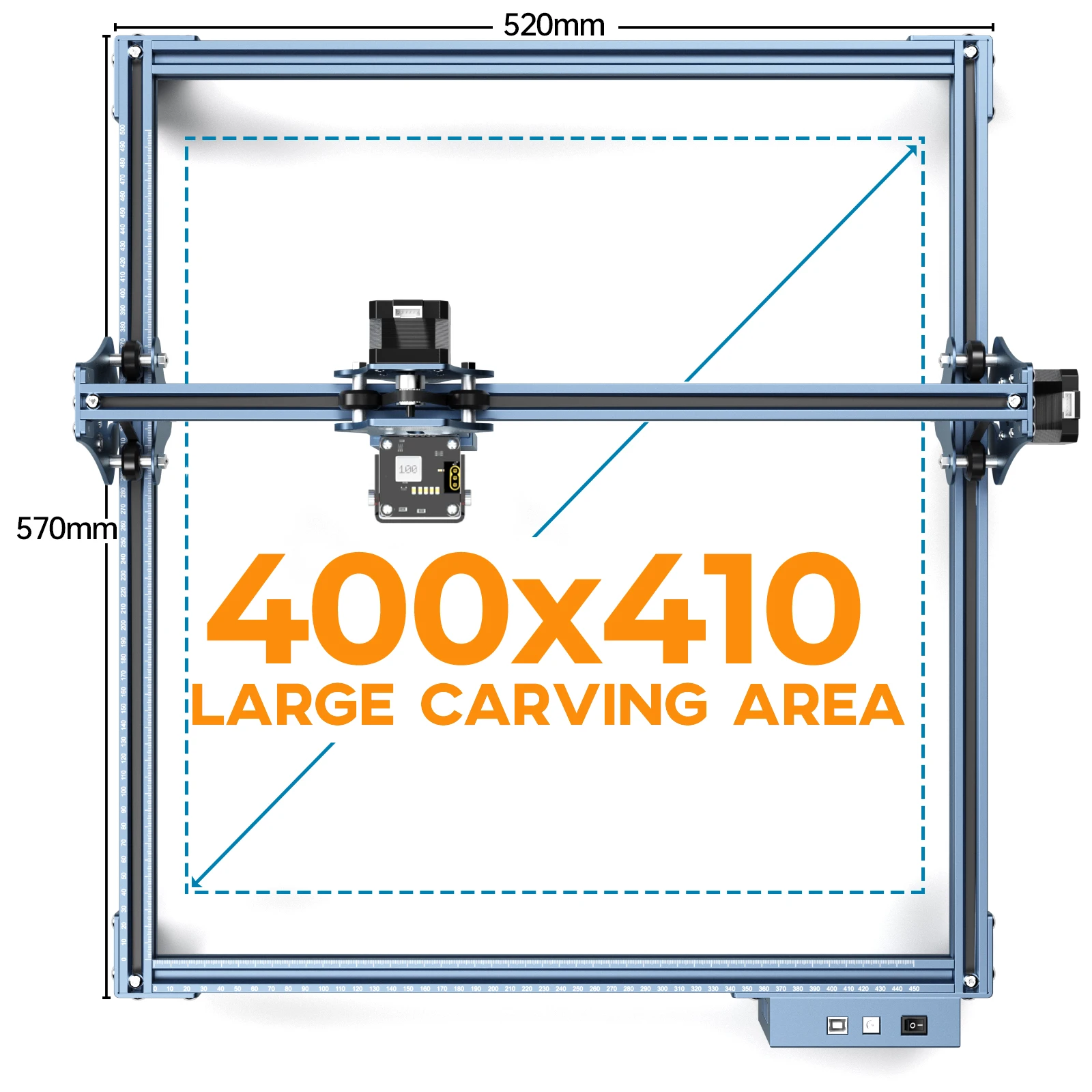 Bild 3: SCULPFUN S9 Pro Lasergravierer und -schneider, 0,06 mm Hohe Präzision, 15 mm Holzschneidekapazität, Unterstützt LaserGRBL/LightBurn, 400*410 mm 3D-Drucker